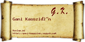 Gani Kasszián névjegykártya